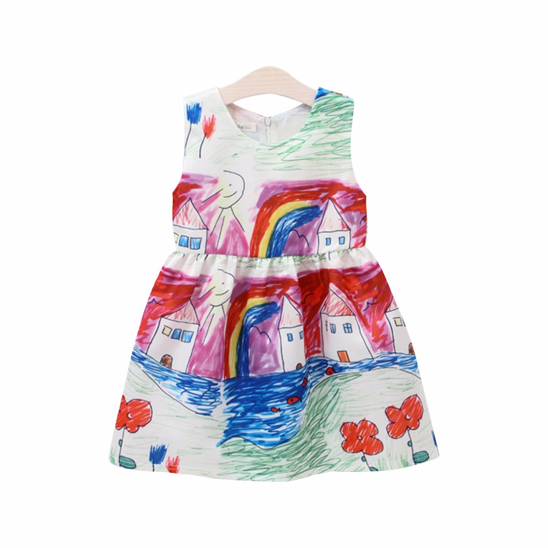 

Baby Girl/Girl's Village Graffiti Sleeveless Satin Dress